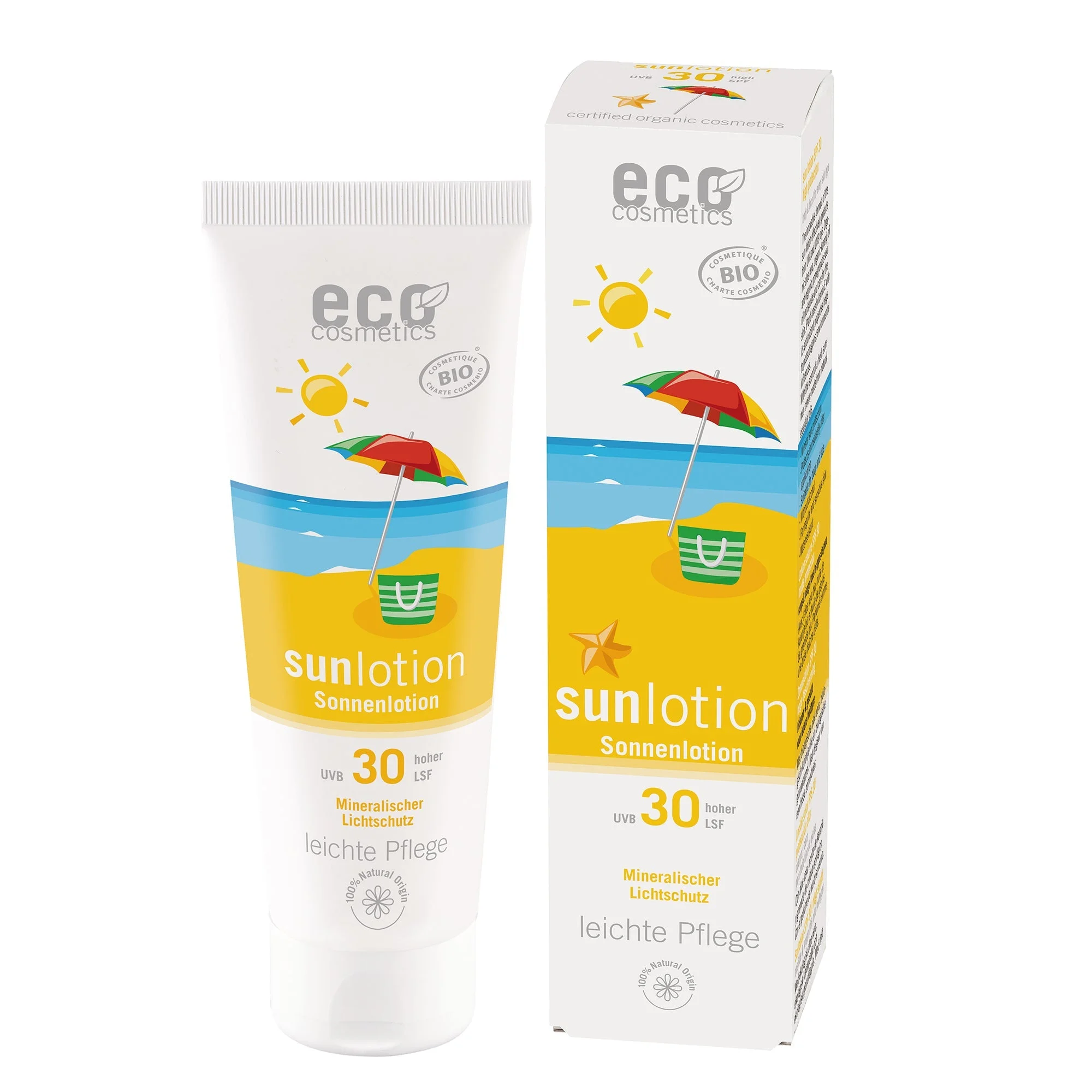 Eco Cosmetics Leite solar SPF 30 BIO (125 ml) - com óxido de zinco