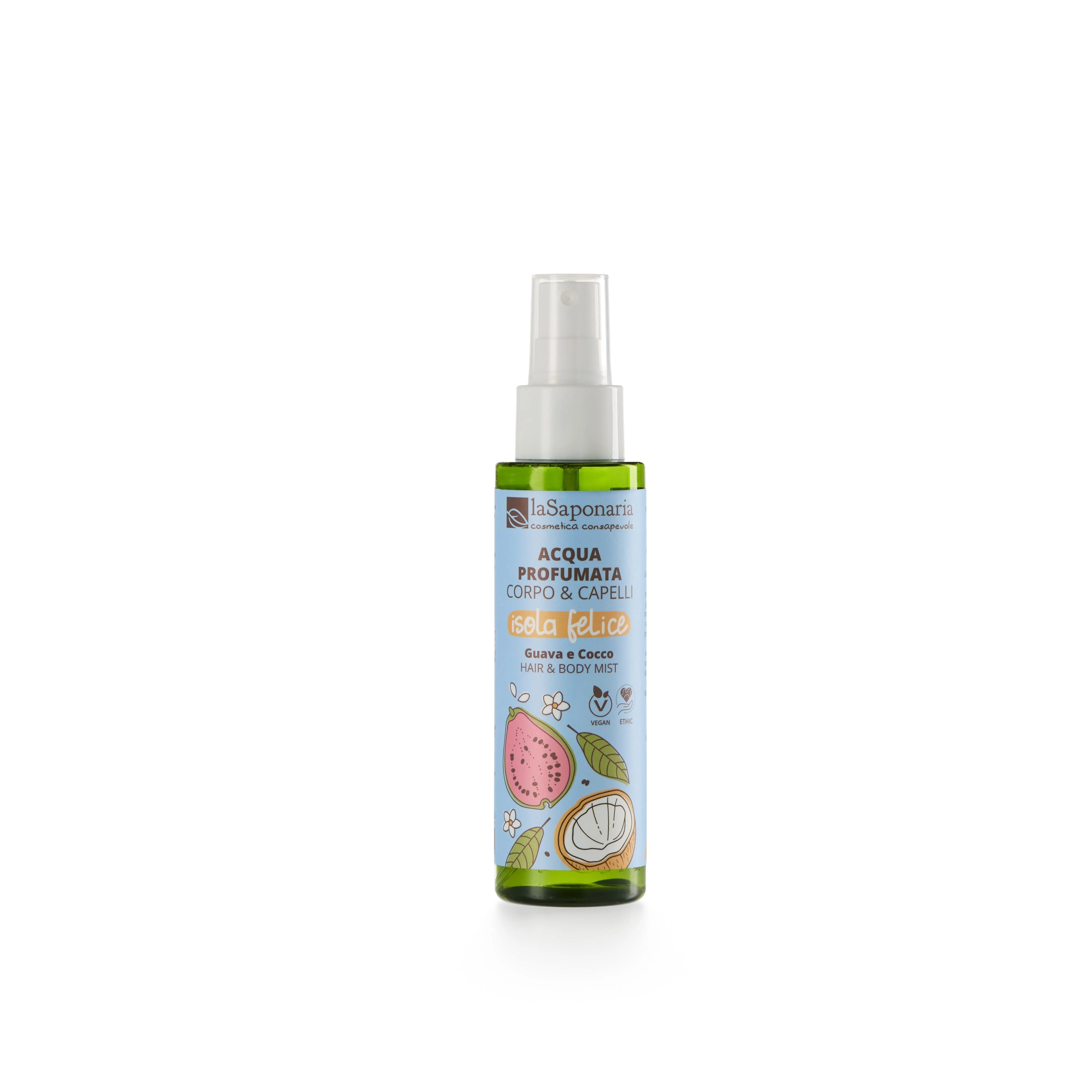 laSaponaria Bruma Corporal e Capilar Happy Island - coco e goiaba (100 ml) - para corpo e cabelo