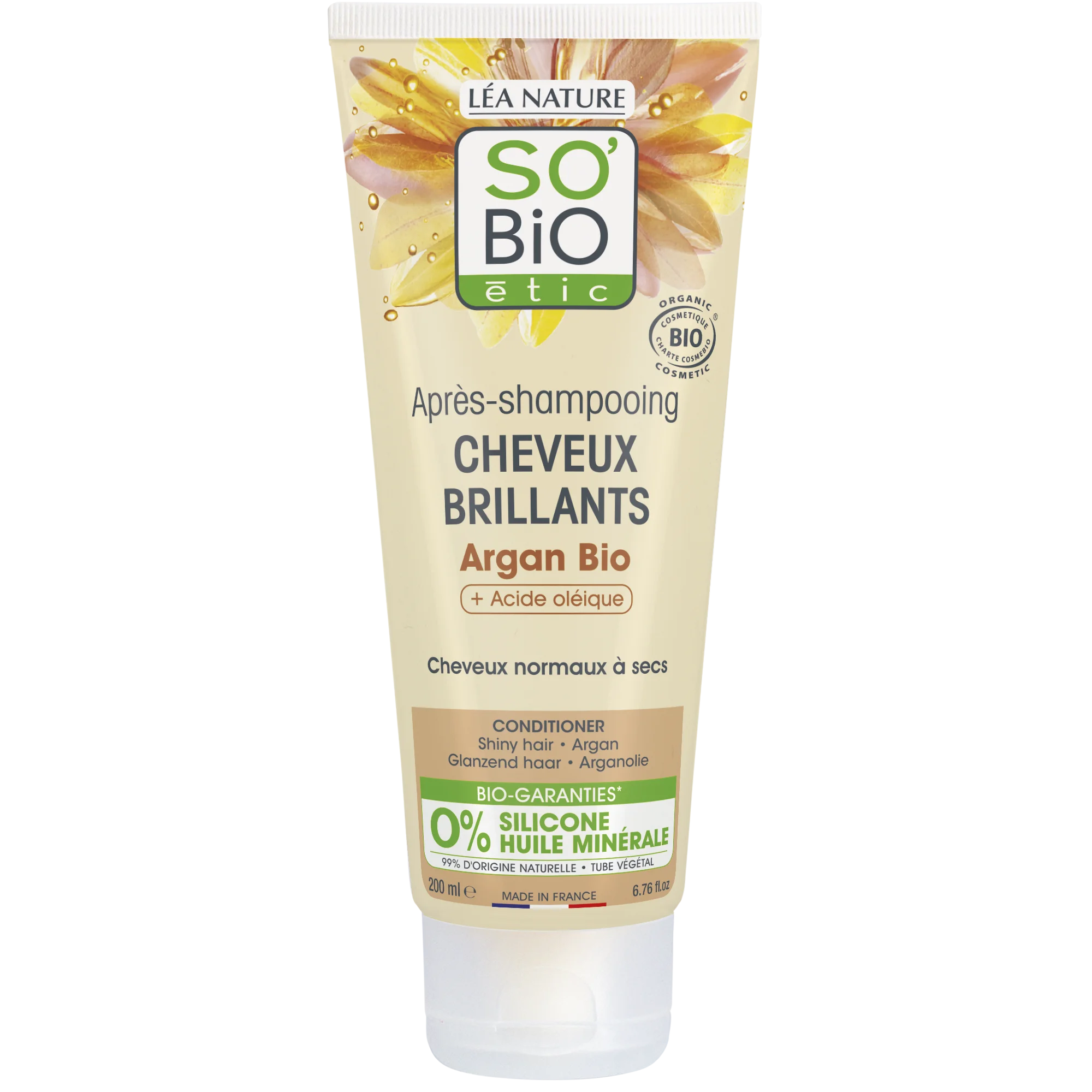 SO’BiO étic Condicionador com óleo de argão para brilho - para cabelos normais a secos BIO (200 ml) - deixa os cabelos brilhantes e sedosos