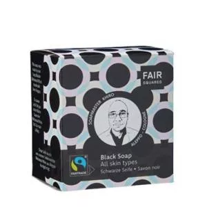 Fair Squared Sabão de limpeza preto para todos os tipos de pele BIO (2 x saco de 80 g)