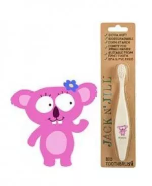 Jack n Jill Escova de dentes para crianças Koala - feita de amido de milho
