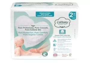 Cottony Fraldas descartáveis para bebé de algodão biológico 3-6 kg