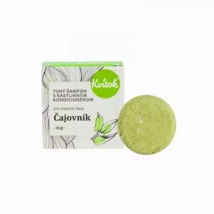 Kvitok Champô sólido com condicionador para cabelos oleosos Árvore de chá (25 g) - com queratina vegetal