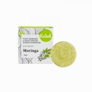 Champô sólido com condicionador anti-caspa Moringa (25 g) - cabelo brilhante e sem caspa