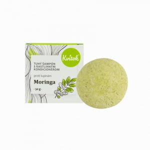 Champô sólido com condicionador anticaspa Moringa XXL (50 g) - cabelo brilhante, sem caspa