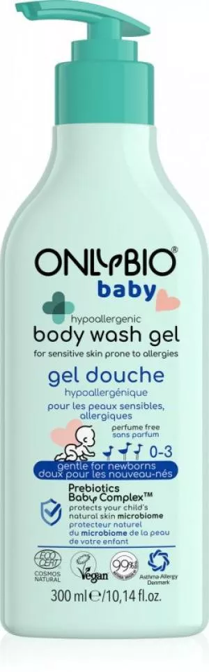 OnlyBio Lavagem hipoalergénica para bebés (300 ml) - adequado para alérgicos e atópicos