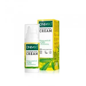 OnlyBio Creme nocturno para pele sensível com cânhamo e óleo de CBD (50 ml)