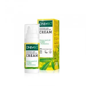OnlyBio Creme de dia calmante para peles sensíveis com cânhamo e CDB (50 ml)