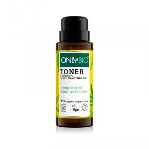 OnlyBio Tónico calmante para peles sensíveis com cânhamo e óleo de CDB (300 ml)
