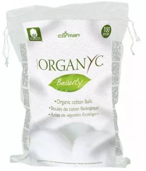 Organyc Esfoliação de bolas de algodão (100 pcs) - 100% algodão orgânico
