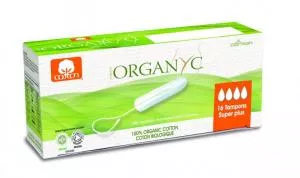 Organyc Tampões Super Plus (16 pcs) - 100% algodão orgânico, 4 gotas