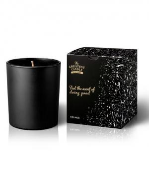 Vela perfumada em vidro preto (170 g) - figo