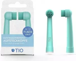 TIO Cabeça de substituição para el. escova de dentes (2 pcs) - turquesa/pebble - compatível com modelos de escova de dentes bocal