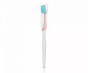 TIO Escova de dentes (ultra macia) - cor-de-rosa coral - feita de plantas