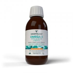 Vegetologia Opti3 Líquido. Omega-3 EPA e DHA, com vitamina D, 150 ml