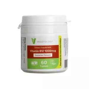 Vegetology Vegetologia Vitamina B12 1000µg (Cianocobalamina) libertação gradual 60 comprimidos