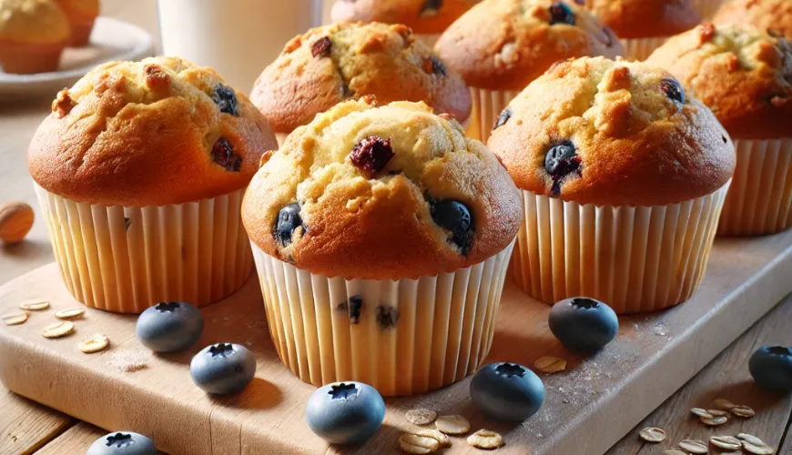 Melhores muffins para crianças na creche com frutas e requeijão