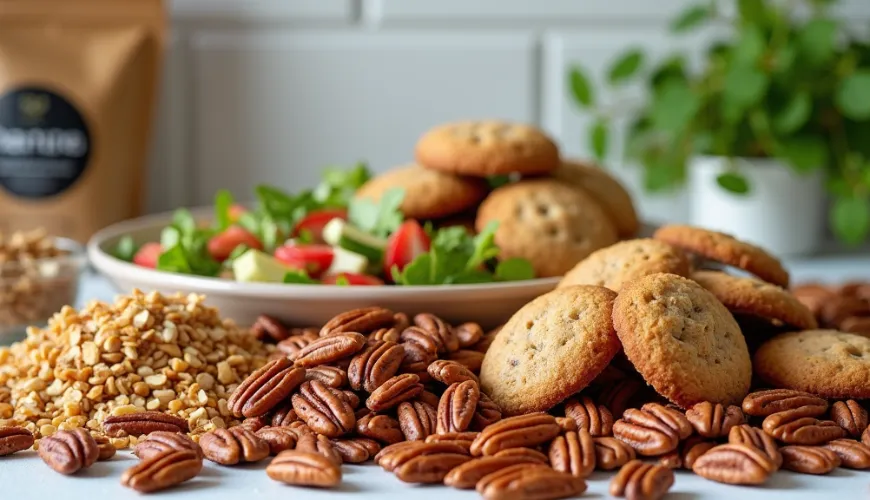 Variante fresca de torta de noz-pecã para um lanche mais saudável
